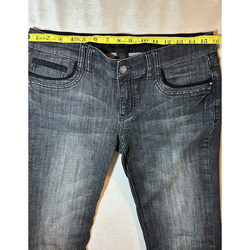 White House Black Market Black Washed Embellished Embroidered Jeans Bootcut 6R - Picture 11 of 13